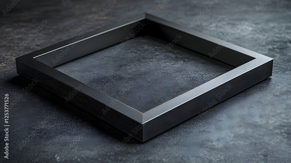 Aufkleber black minimalist empty frame for product display interior design showcase presentation exhibition or