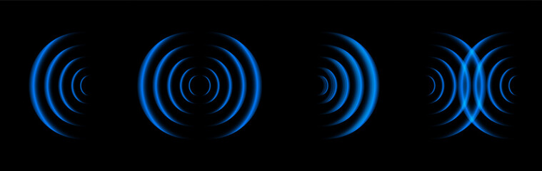 Wave light effect, radar neon waves are spreading