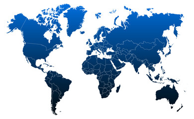 World map, worldwide globe, Earth map global with division on country