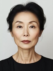Fototapeta premium Before & After Asian Woman's Facelift, Wrinkle Reduction, Skincare