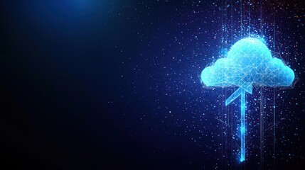 Abstract Digital Cloud Graphic Design