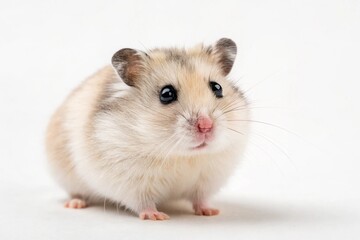 short haired syrian hamster isolated on white background