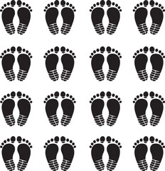 foot prints on white foot prints on white background set of black silhouettes 
