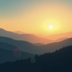 sunrise in the mountains