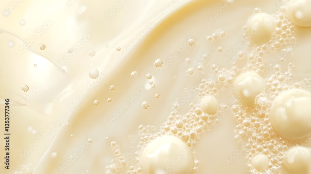 Aufkleber Delicate ethereal and whisper soft white bubbles and foam create an abstract and serene background with a tranquil elegant and dreamy aesthetic  The luminous diaphanous texture and filmy