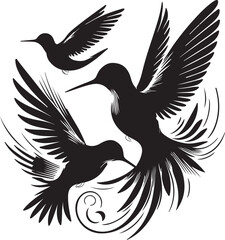 flying birds vector and set of vector birds hamming birds 