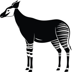 Okapi silhouette vector art, Okapi line art vector illustration, Okapi isolated vector icon design © Hai
