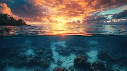 Fototapeta premium tropical, paradise, award-winning photography --ar 16:9 --v 6.1 Job ID: 848b6573-d1ce-4e4c-af67-fb0ad5b8ba1c