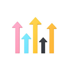 Colorful Upward Arrows Symbolizing Growth and Progress in Business