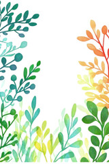 Floral design in watercolor for banner and card design on a transparent background 