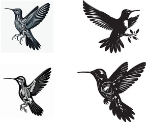 flying birds vector and set of vector birds hamming birds 