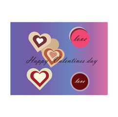 Valentines Day greeting card with hearts.