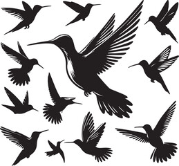 flying birds vector and set of vector birds hamming birds 