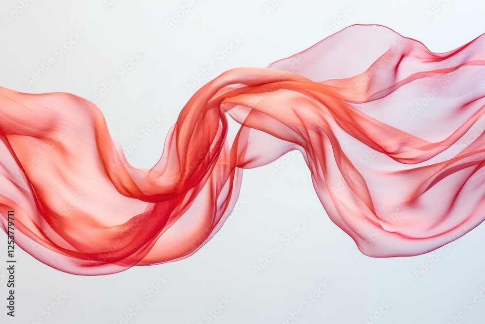 Poster Flowing silk fabrics in soft lighting against a neutral background create an elegant atmosphere for creative expression. Generative AI