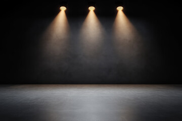 Obraz premium Stage setup with bright lights creating a dramatic atmosphere for performances