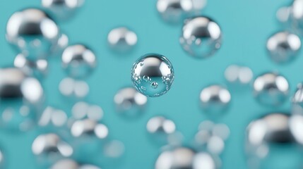 Stainless steel nanobots floating in scientific lab