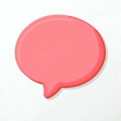 Fototapeta premium A pink speech bubble icon on a white background, symbolizing communication or dialogue.