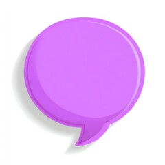 A vibrant purple speech bubble icon, symbolizing communication and conversation.