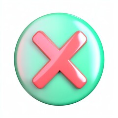 Obraz premium A green button with a prominent pink 