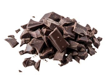 Pile of chocolate Isolated on white background.