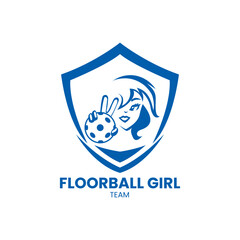 Girl floorball team logo.