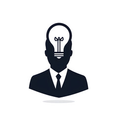 Business Concept of Creativity Represented by Light Bulb Head