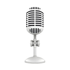 Fototapeta premium Classic Studio Microphone on a Simple White Background