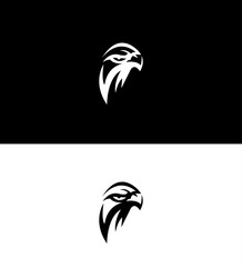 Abstract Eagle Head Logo Design, Black and White Versions