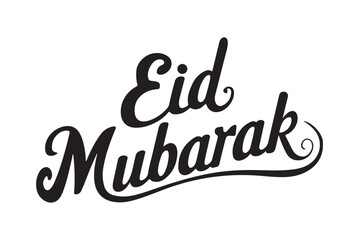Eid Mubarak greeting text celebrating the joy of the muslim festival. Eid Mubarak calligraphic design. Vector illustration