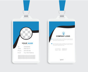 Modern Identity Card With Gradient Blue Navy Abstract Liquid