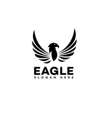 Majestic Eagle Logo Design Black Wings, Powerful Symbol, Freedom