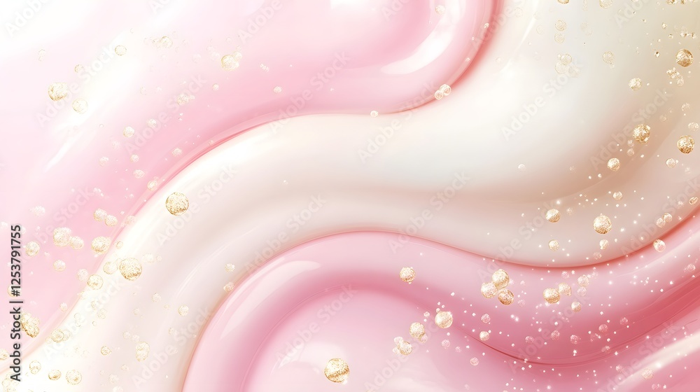Poster Pastel abstract background with soft flowing wave patterns elegant curves and a glowing ethereal effect  Suitable for fashion beauty cosmetic product design digital art or as a modern minimalist
