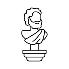 Ancient statue icon Vector logo set flat