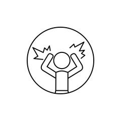 Angry person icon Vector logo set flat