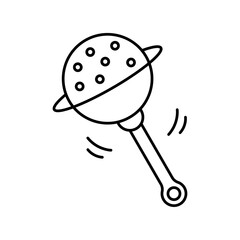 Baby rattle icon Vector logo set flat