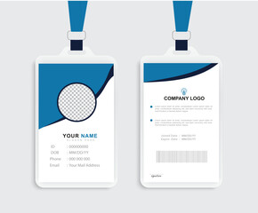 Modern Identity Card With Gradient Blue Navy Abstract Liquid