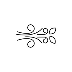 Blowing wind icon Vector logo set flat