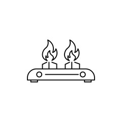 Burner Gas Stove icon Vector logo set flat