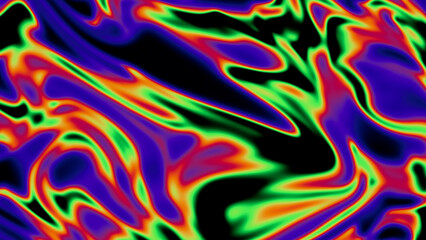 Deep shades of purple and blue on a black background. Modern iridescent wallpaper.