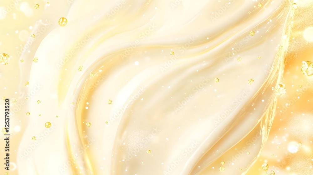 Leinwandbilder Smooth whipped cream like swirls of delicate beige and pastel yellow tones create a soft airy and elegant abstract background perfect for branding packaging and design projects  This minimalist