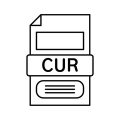 CUR File Document Icon Vector logo set flat