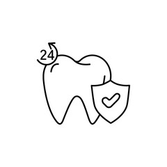 Dental Protection for 24 Hours icon Vector logo set flat