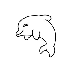 Dolphin icon Vector logo set flat