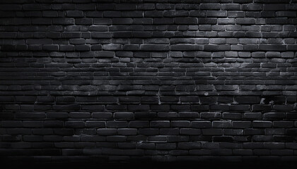 A dark, textured brick wall with subtle lighting highlights the rough surface and uneven brick arrangement, creating a moody and atmospheric backdrop Generative AI