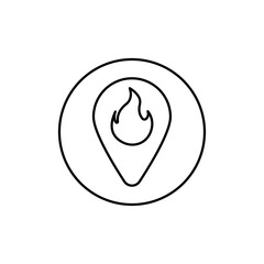 fire location icon Vector logo set flat