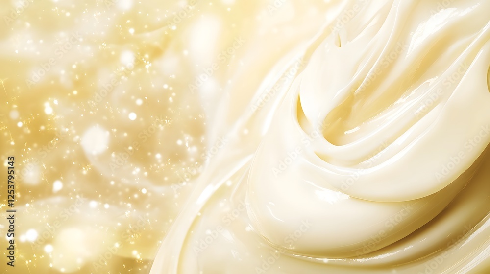 Fototapete soft shimmering fabric billowing and flowing in a dreamlike golden glow luxurious ethereal and capti
