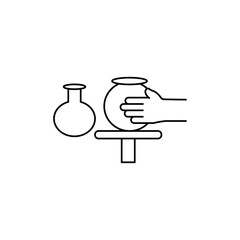 Handmade pottery icon Vector logo set flat