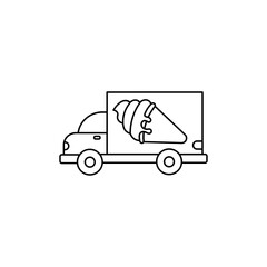 Ice cream van icon Vector logo set flat