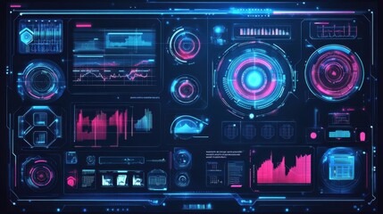 Obraz premium Innovative information technology abstract concept vector illustrations.