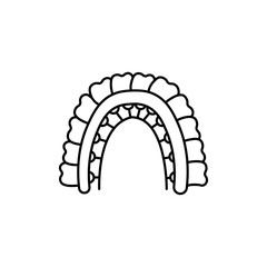 lingual braces icon Vector logo set flat